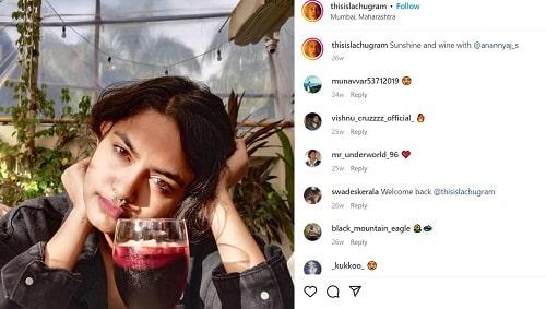 Lachugram's Instagram post about wine