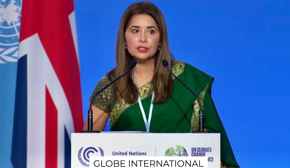 Malini Mehra addressing a conference at the United Nations