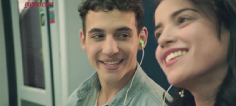 Pia Bajpiee and Miguel Herrán in a still from the Gaana app advertisement