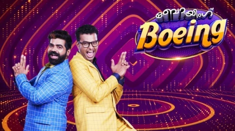 Poster of the 2019 Malayalam game show 'Boeing Boeing'