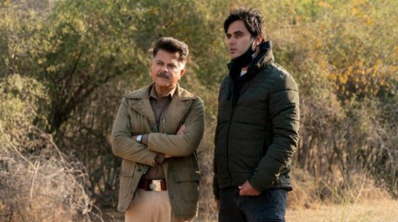 Raj Singh Chaudhary (right) with Anil Kapoor during the shoot of Thar