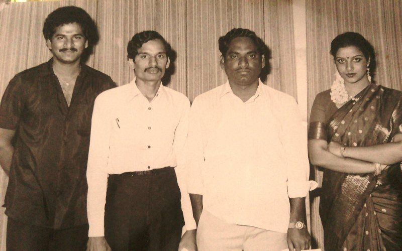 Rajendra Prasad (extreme left) in his young age