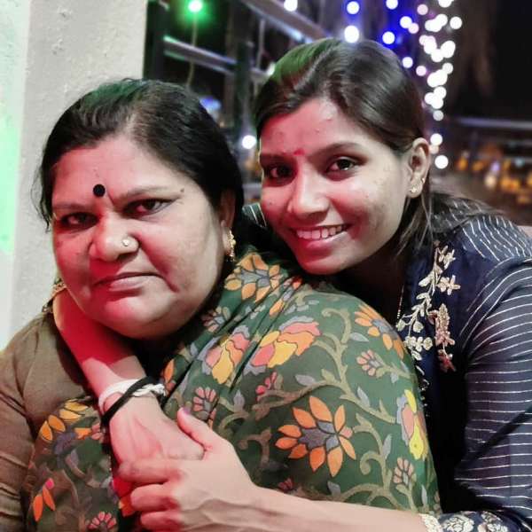 Rajeshwari Gayakwad with her mother