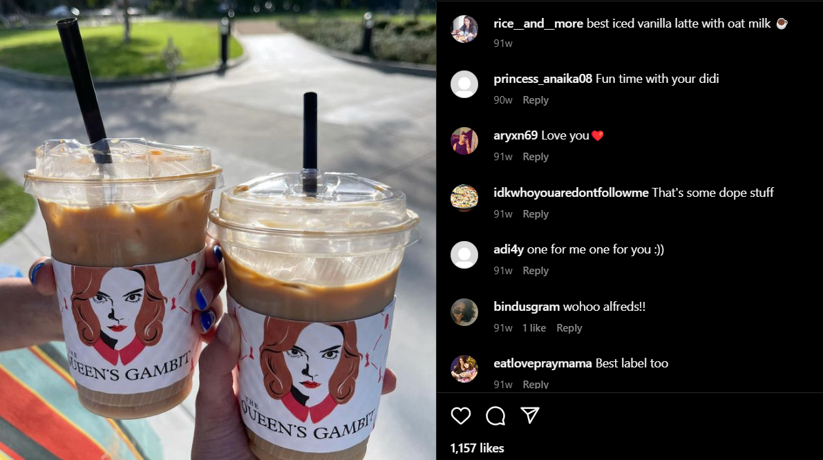 Rysa's showcasing her love for coffee on Instagram