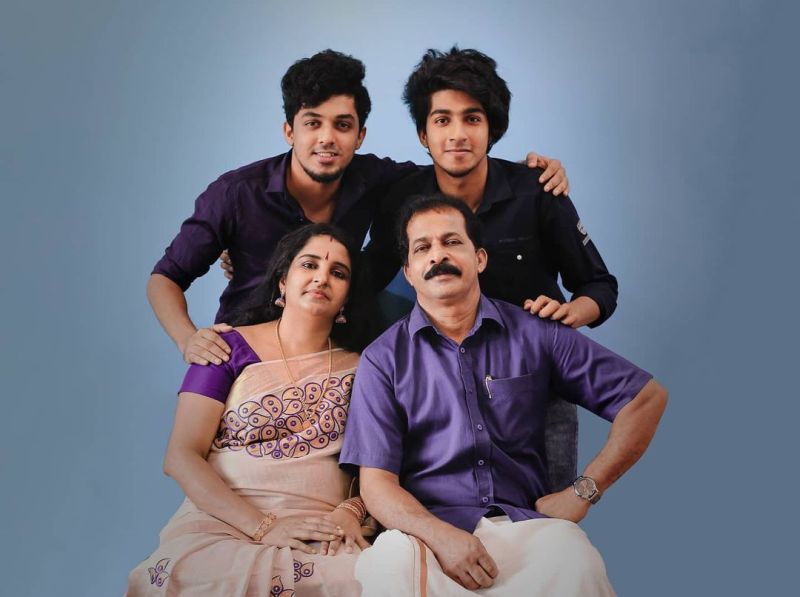 Sagar Surya with his parents and brother