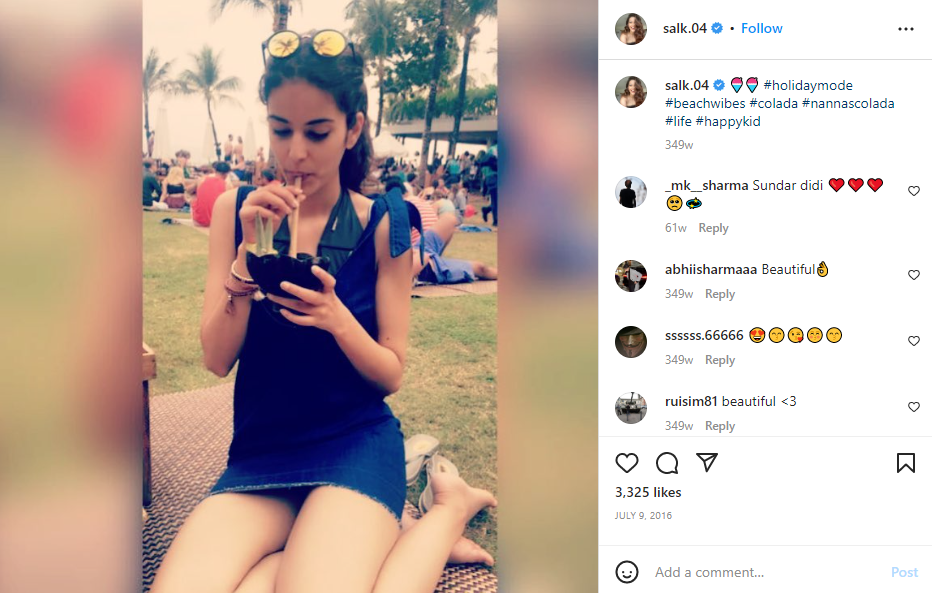 Saloni Khanna's Instagram post about her drinking habit