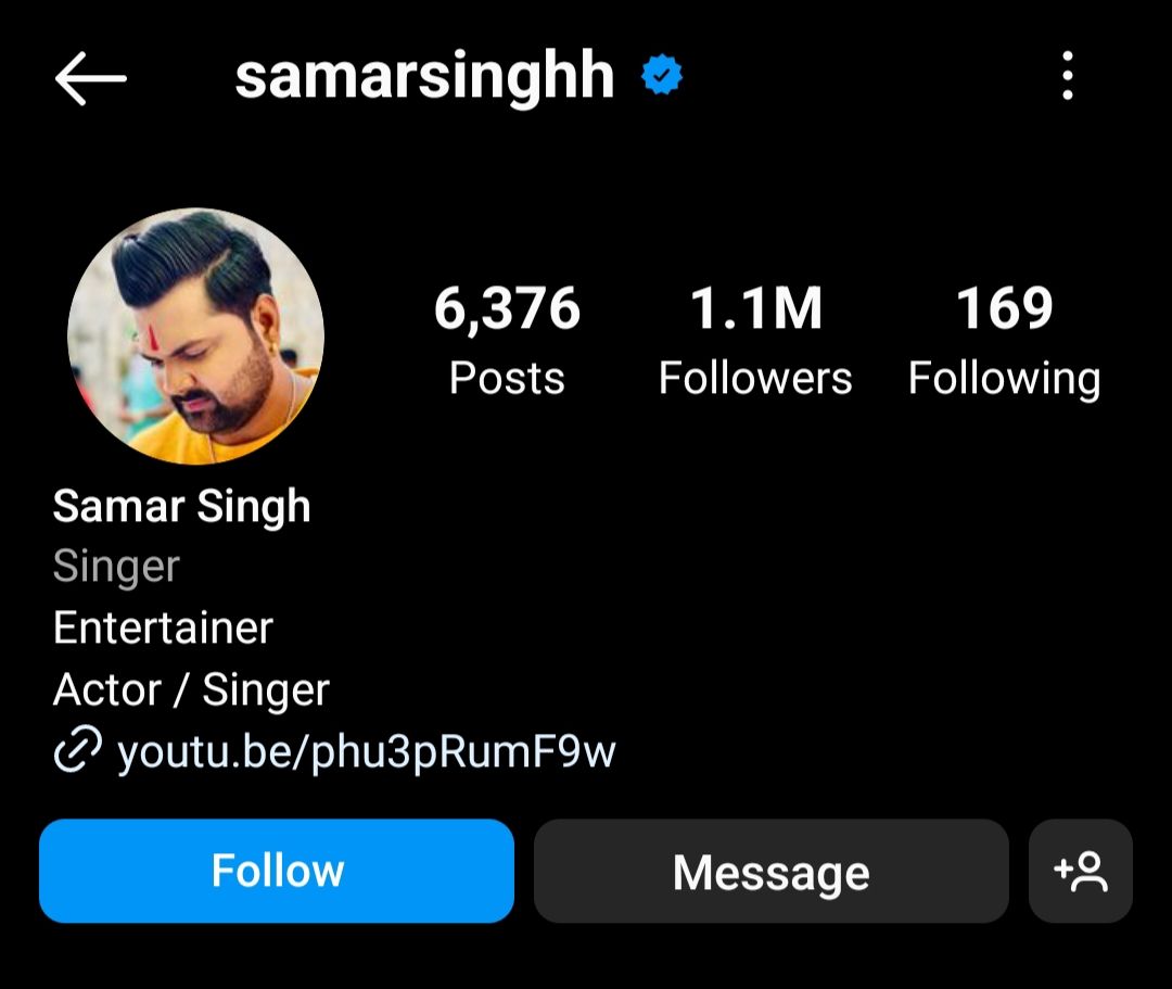 Samar Singh's Instagram