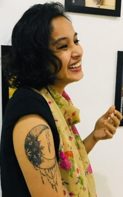 Sridevi Menon's crescent moon design tattoo