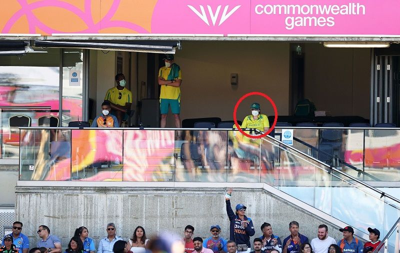 Tahlia McGrath sitting isolated during the Common Wealth Games