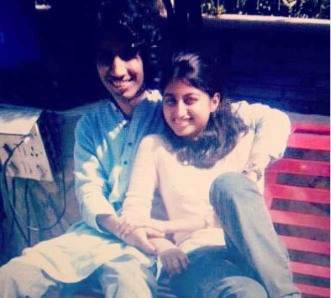 an old photograph of Abhilash Thapliyal and his wife