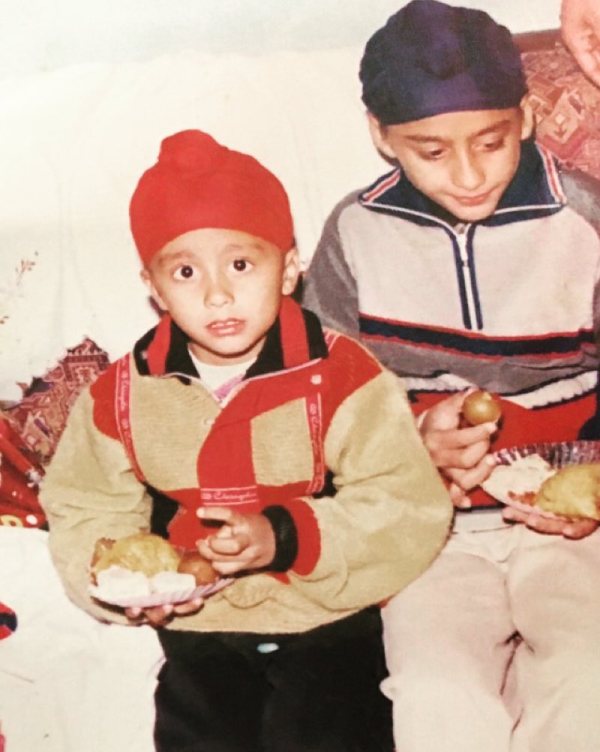 A childhood picture of Shubh (left) and his brother
