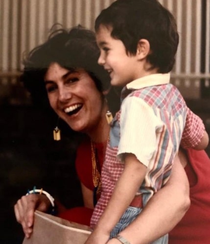 A childhood picture of Adam Bedi with his mother