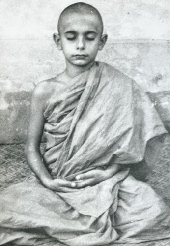 A childhood picture of Kabir Bedi as a monk
