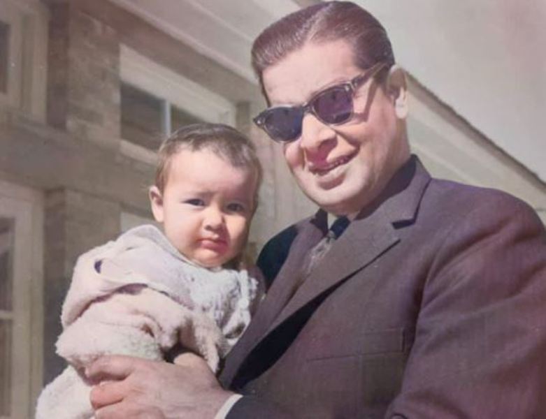 A childhood picture of Zeba Bakhtiar with her father