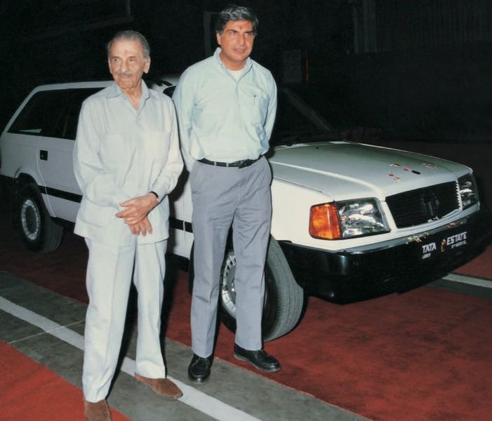 A photo of Ratan Tata taken with J. R. D. Tata