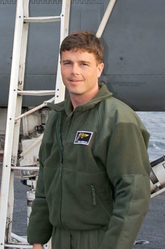 A picture of Gregory R. Wiseman taken when he was onboard an aircraft carrier