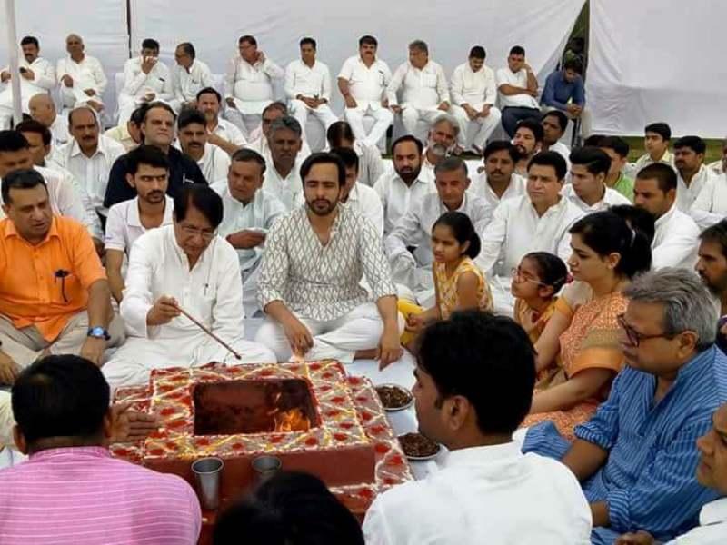 Ajit Singh performing a religious ritual