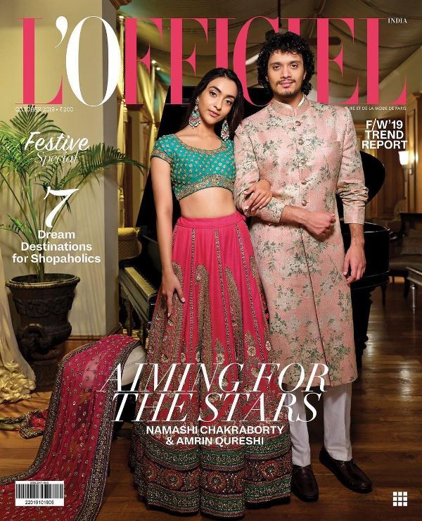 Amrin Qureshi and Namashi Chakraborty on the cover of L'Officiel India magazine