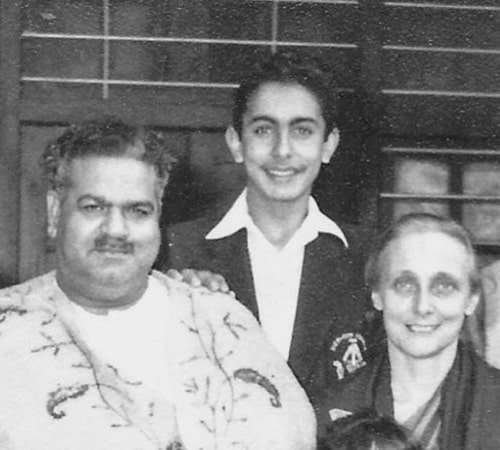 An old picture of Kabir Bedi with his parents