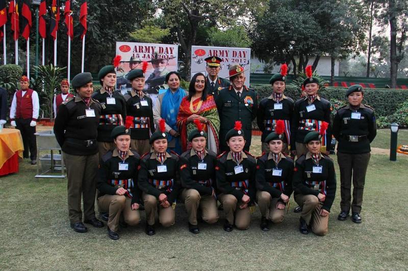 Baljeet Kaur (kneeling second from the right) during the Republic Day Camp