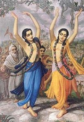 Chaitanya Mahaprabhu and Nityananda (from right)