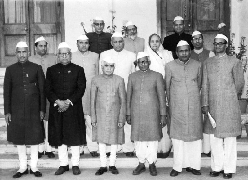 Charan Singh (extreme left in front row) in Chandra Bhanu's cabinet