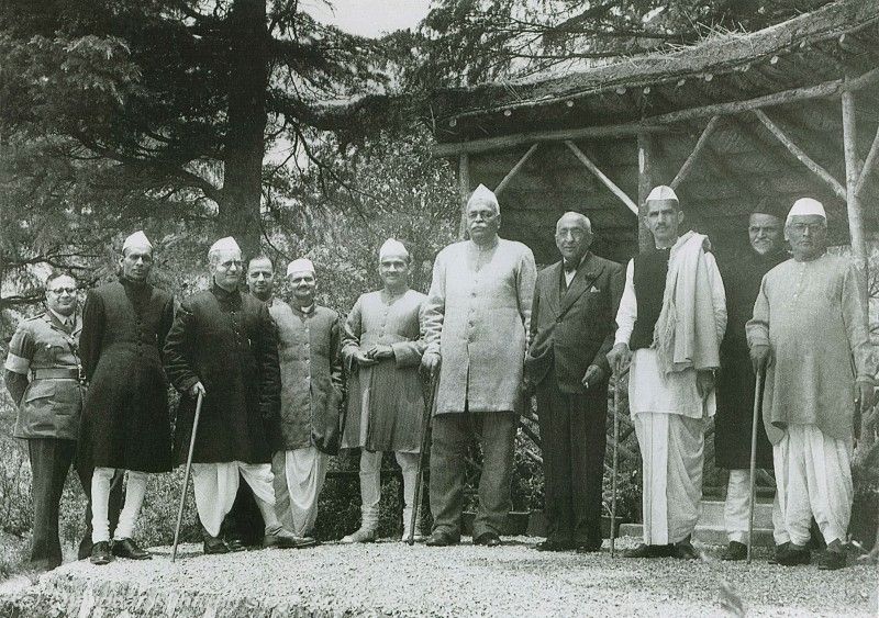 Charan Singh (third from the right) in cabinet of Gobind Ballabh Pant in 1948
