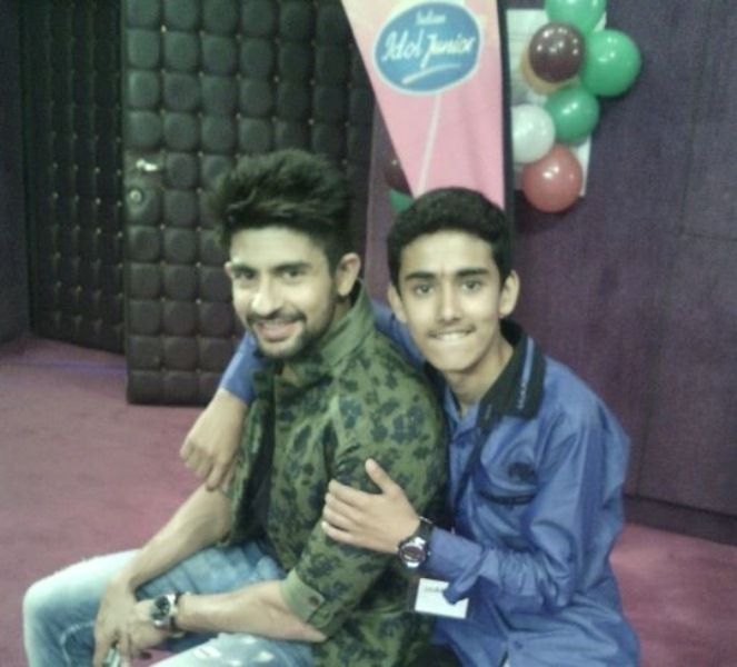 Chirag Kotwal with Hussain Kuwajerwala on the set of the show 'Indian Idol Junior'