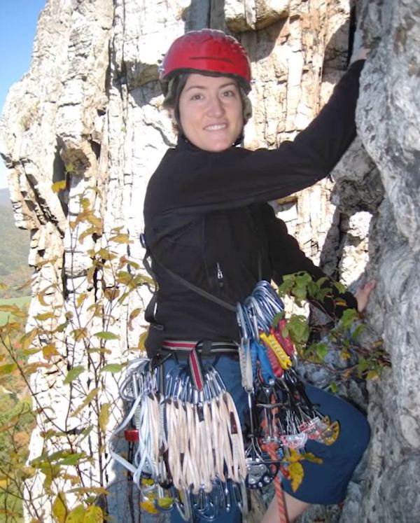 Christina Hammock Koch doing rock climbing