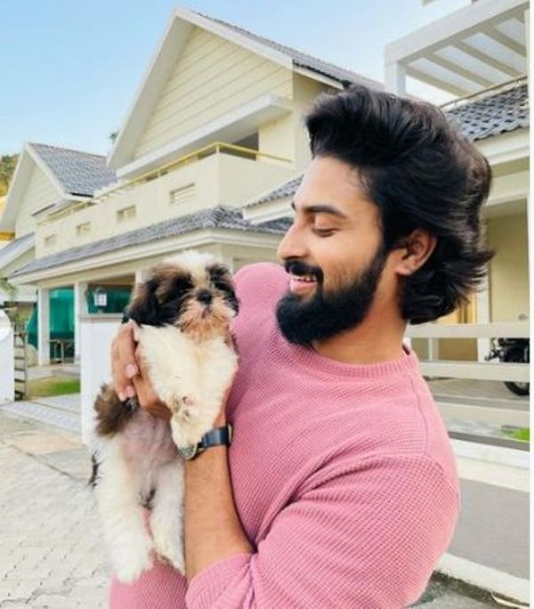 Dev Mohan with his dog