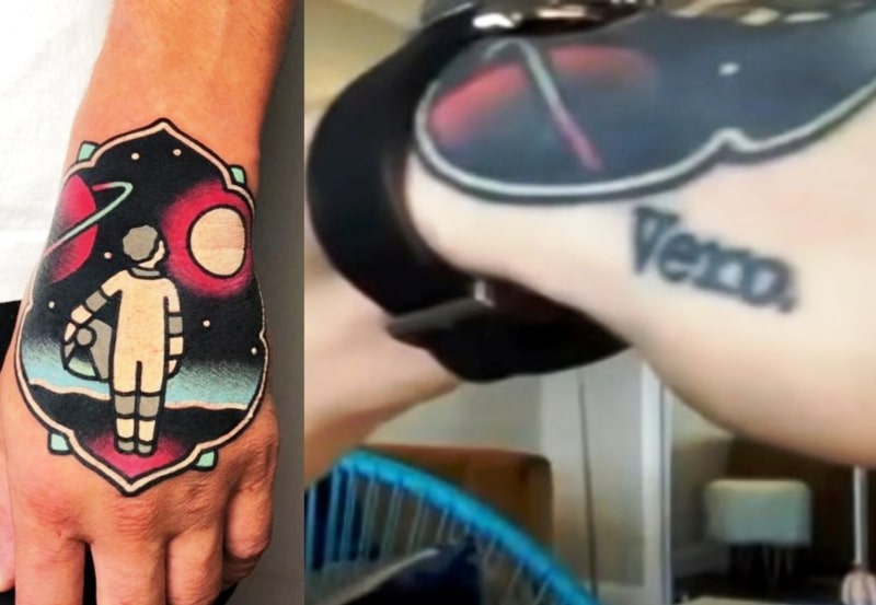 Finn's tattoos on his left hand