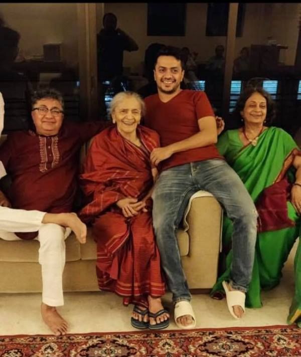From left, Charit Desai's father, Shobhit Desai, his grandmother, Shobhit Desai, and his mother Minal Desai