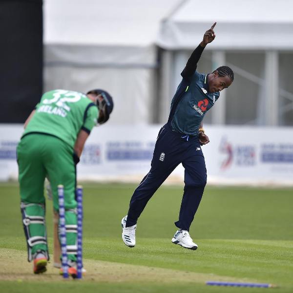 Jofra Archer playing against Ireland in his debut ODI match