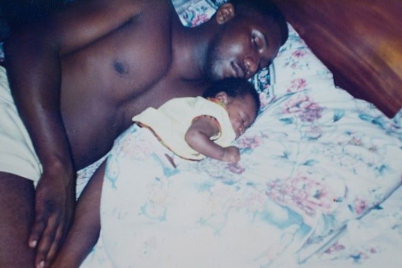 Jofra Archer sleeping with his father Frank Archer during his infant years