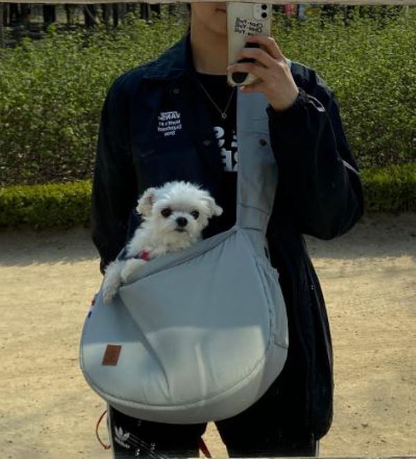 Jung Chae-yul with her pet dog