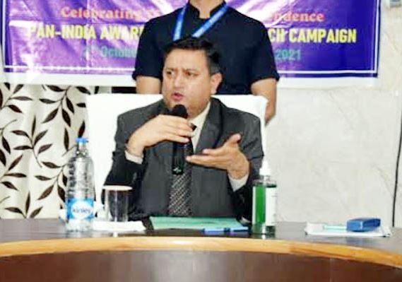 Justice Tarlok Singh Chauhan while attending a program