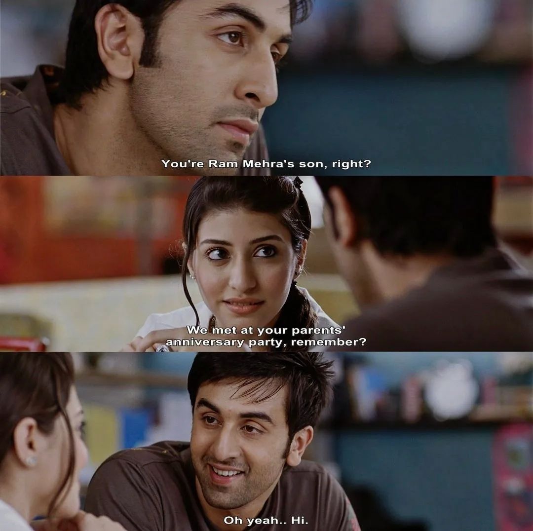 Kainaz Motivala as Tanya with Sid (played by Ranbir Kapoor) in a still from the film Wake Up Sid (2009)