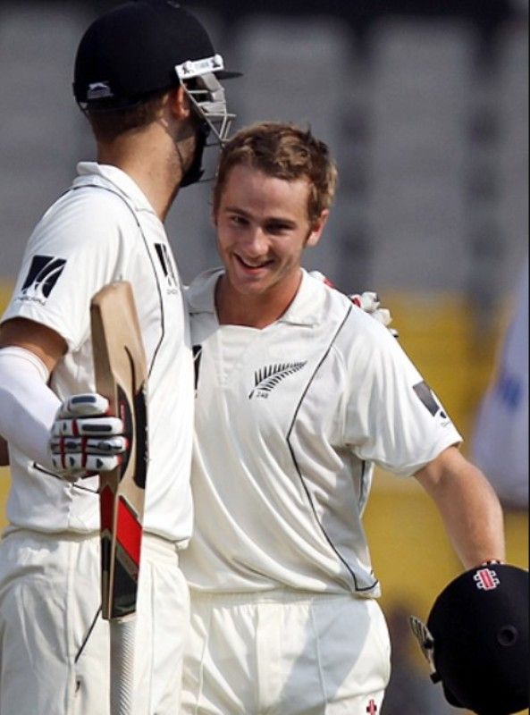 Kane Williamson during his debut test match against India