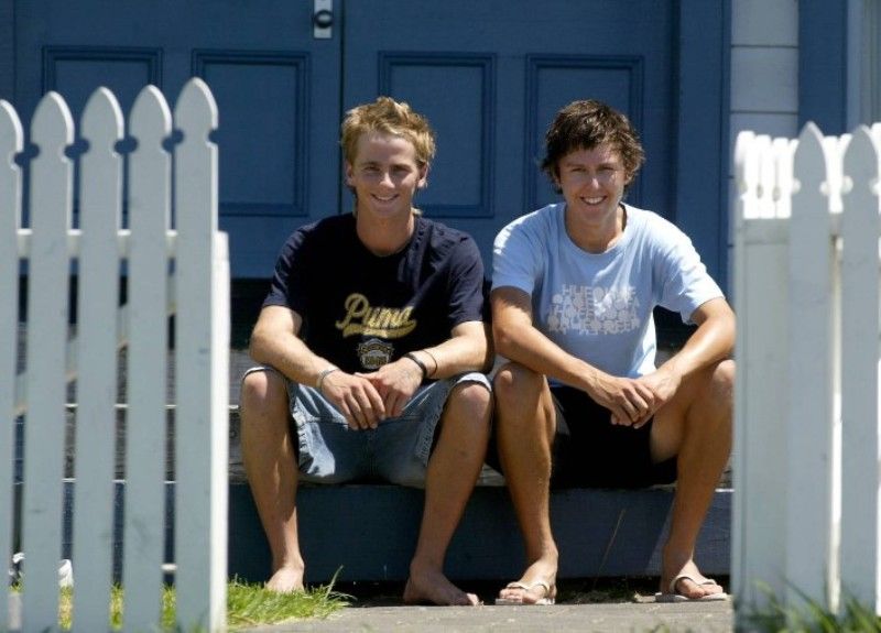Kane Williamson (left) with Trent Boult before the Under-19 World Cup in 2008