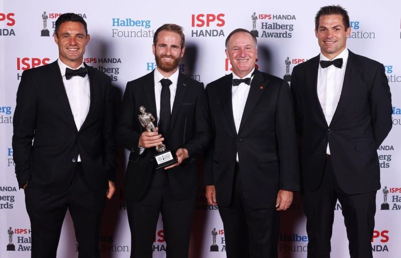 Kane Williamson (second from left) with an award