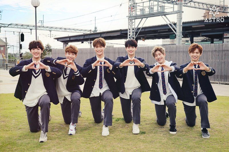 Members of K-pop group Astro