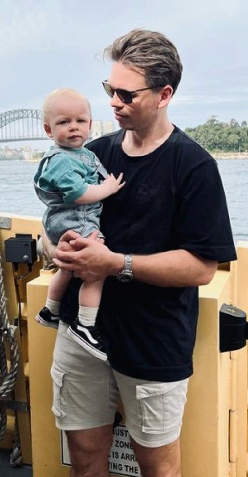 Michael Bracewell with his son
