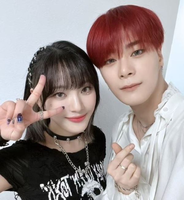 Moon Bin with his sister