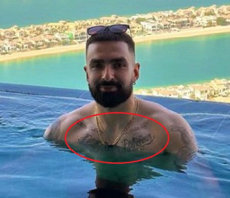 Nathan Karamchandani's tattoo on his chest