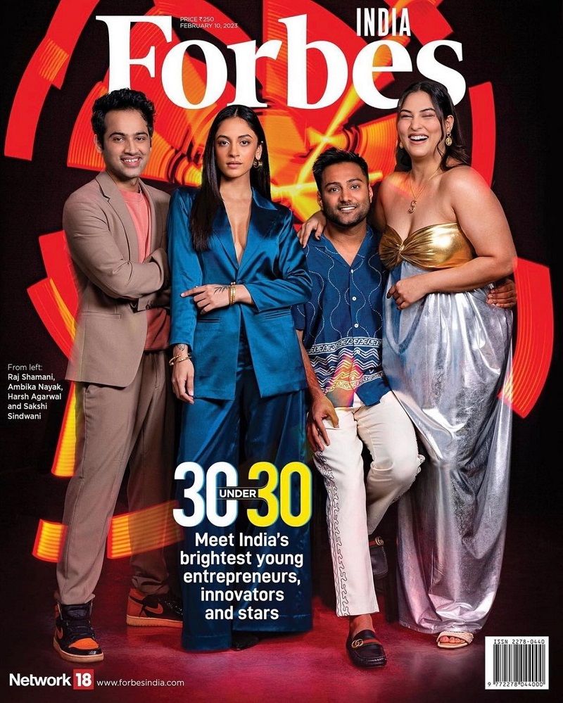 Raj Shamani (left) on Forbes magazine