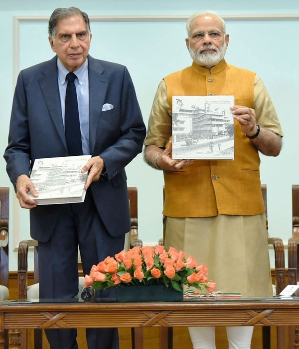 Ratan Tata with Prime Minister Narendra Modi