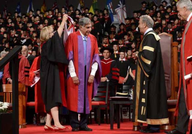 Ratan Tata's photo taken during the ceremony at York University