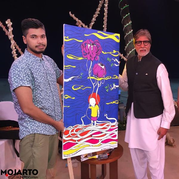 Santanu Hazarika with Amitabh Bachchan at an event organised by NDTV's Mojarto