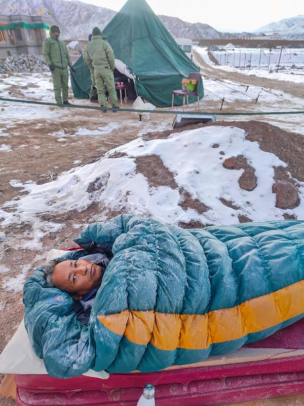 Sonam Wangchuk on the third day of his five-day hunger strike in Ladakh