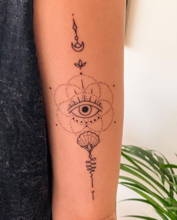 Soniya Mehra's tattoo of the Unalome